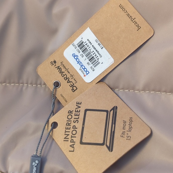 BEARPAW 15" Laptop Puffer Backpack Unisex Style BW-BBP1256  Sand NWT - Picture 13 of 14